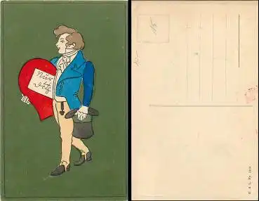 Mann mit Zylinder und Herz  *ca.1910