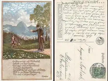 Künstlerkarte Ernst Kutzer "Deutsche Art" erste Reihe Nr.5 o 10.3.1914