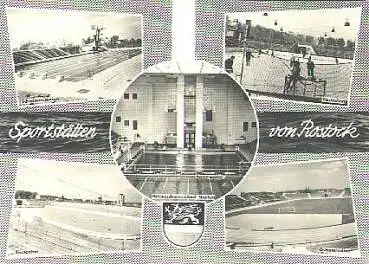 Rostock Sportstätten Stadion Ansichtskarte *ca. 1960