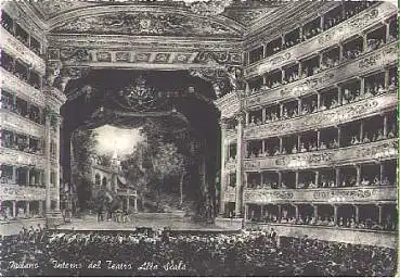 Mailand inneres der Scala (Oper) gebr. ca. 1953