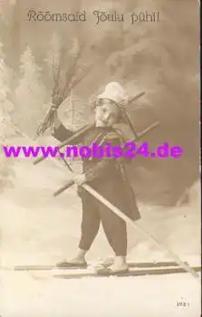 Schornsteinfeger auf Skiern, 25.12.1932