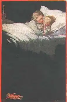 Primus Künstlerkarte Wally Fialkowska "2 Kinder" * ca. 1920