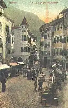 Bozen Obstmarkt und Goethestrasse  *ca.1907