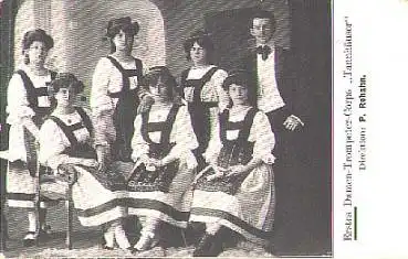 Damenblasorchester, erstes Damen Trompeten Corps Tannhäuser, * ca. 1910