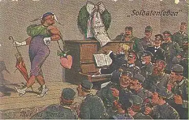 Arthur Thiele Soldatenleben "Max als Bertha" Künstlerkarte o gebr. 1917