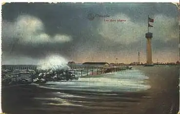 Ostende Leuchtturm, Feldpoststempel Rekruten-kompagnie 44. INF.Regt.No. 179 o 12.12.1915