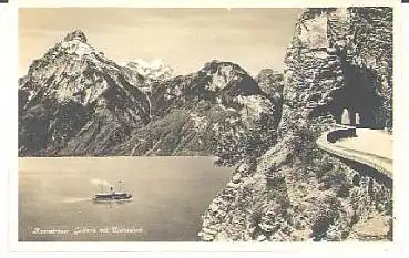 Axenstrasse mit Urirotstock gebr. 23.7.1924