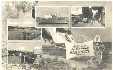 18546 Sassnitz mit Nixe und Ostseefähre * ca. 1959