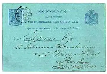 Niederlande Ganzsache 5 Cent o 25.2.1893