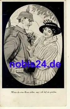 1.Weltkrieg Soldat Künstlerkarte  o 1910