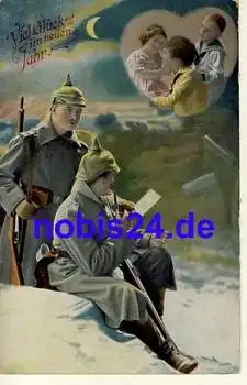 Neujahr 1.Weltkrieg Soldaten Neujahr o 1916