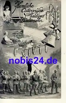 Ostergrüße von der Front  - 1.Weltkrieg Soldaten o 1915