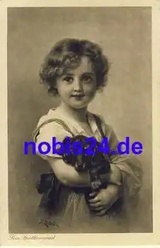 Dackel und Kind von Zulzka o 1913