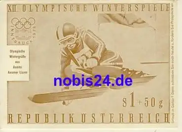 Olympische Winterspiel 1976 Innsbruck Klappkarte