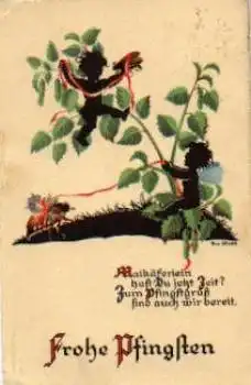 Maikäfer Pfingsten Künstlerkarte Eva Wahle o 19.5.1934