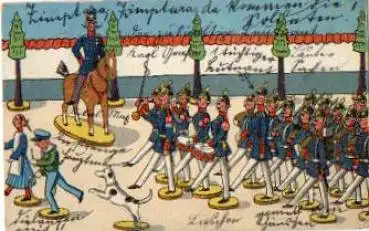 Spielzeug Soldatenaufmarsch Hunde  o 18.2.1902