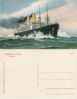 Norddeutscher Lloyd "George Washington" Künstlerkarte Willy Stöwer *ca.1910