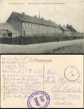 STADEN-BIJ-YPER Oudmannenhuis Weezeschool Feldpost 1917