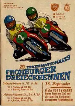 Magazine 29th International Frohburg Triangle Race 16.9.1989 Motoradrennen