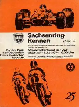 Meisterschaftslauf der DDR, Großer Preis für Motorräder, Programm 14.07.1974