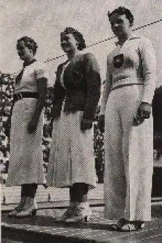Olympische Spiele 1936 100m-Freistilschwimmen Jeanette Campbell, Ria Mastenbroek u. Gisela Arend