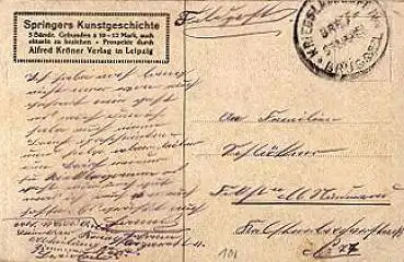 Feldpostkarte Kriegslazarett Brüssel gebr. ca. 1910