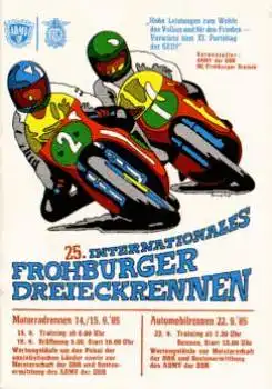 Frohburger Dreieckrennen 25. Internationales Motorräder Auto Programmheft 22.09.1985