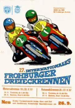 Frohburger Dreieckrennen 27. Internationales Motorräder Auto  Zeitschrift 27.9.1987