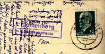 17259 Lichtenberg Landpoststempel Posthilfsstellenstempel o ca. 1961 ​auf AK Crawitz, Schmaler Lucin-See 