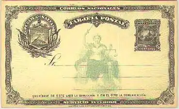 El Salvador Ganzsache 2 Centavos *1891
