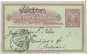 Uruguay Ganzsache o 14.4.1904 nach Frankfurt Oder