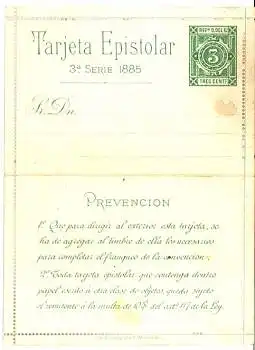 Uruguay Kartenbrief Ganzsache *ca. 1885