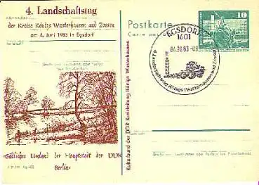 Ganzsache mit Privatzudruck 4.Landschaftstag in Egsdorf mit SoStpl. 4.6.1983
