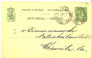 Luxemburg Ganzsache 5 Cent o 20.4.1903
