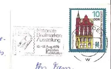 Nationale Briefmarkenausstellung 1979 Dresden auf AK