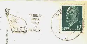 7. Parteitag der SED 1967 Werbestempel auf AK