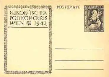 Europäischer Postkongress Wien 1942 Ganzsache *