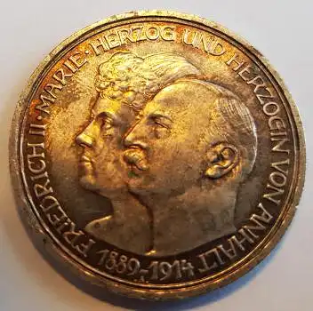 Jäger 024 - 3 Mark ANHALT 1914 A - Friedrich II. 1904-1918 - Silberhochzeit