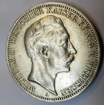 Jäger 103 - 3 Mark PREUSSEN 1911 Wilhelm II vz+