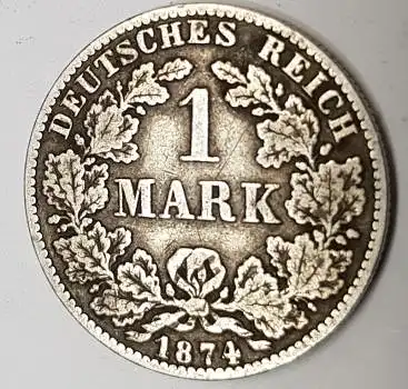 1 Mark 1874 B Erhaltung Silbermünze