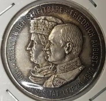 Jäger 138 2 Mark Sachsen 1909 500 Jahrfeier Uni Leipzig vz-stgl