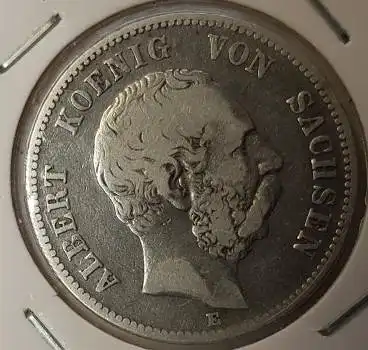 Jäger 121 2 Mark Sachsen 1877 Kaiserreich Silbermünze