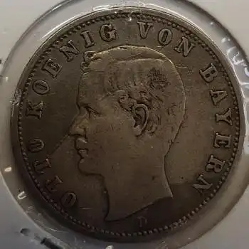 Jäger 045 2 Mark Bayern 1904 Kaiserreich Silbermünze