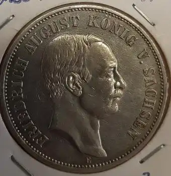 Jäger 136 - 5 Mark Sachsen 1908 vz-stgl