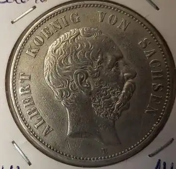 Jäger 125 - 5 Mark Sachsen 1900  König Albert vz