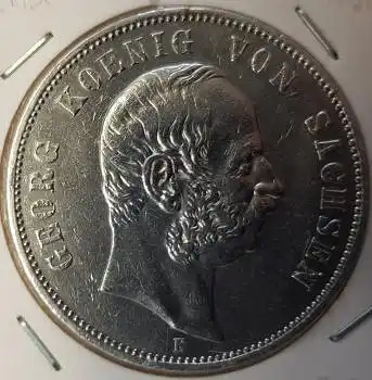 Jäger 130 - 5 Mark Sachsen 1903  König Georg vz+ Silbermünze