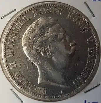 Jäger 104 - 5 Mark PREUSSEN 1907 A Wilhelm II 1888-1918 vz+