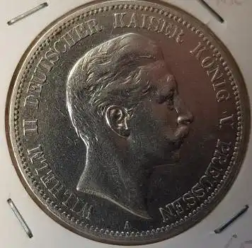 Jäger 104 - 5 Mark PREUSSEN 1904 A Wilhelm II 1888-1918 vz Silbermünze