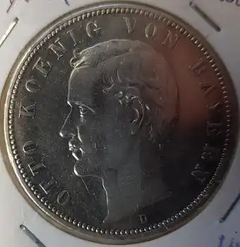 Jäger 046 - 5 Mark Bayern 1908 Otto Silbermünze