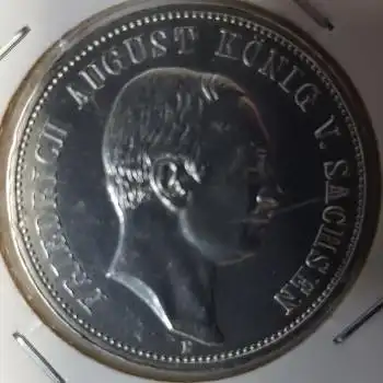 Jäger 135 - 3 Mark Sachsen 1913 Friedrich August stgl